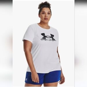 Under Armour Women’s White Logo Loose Short-Sleeve Tee Size 2X